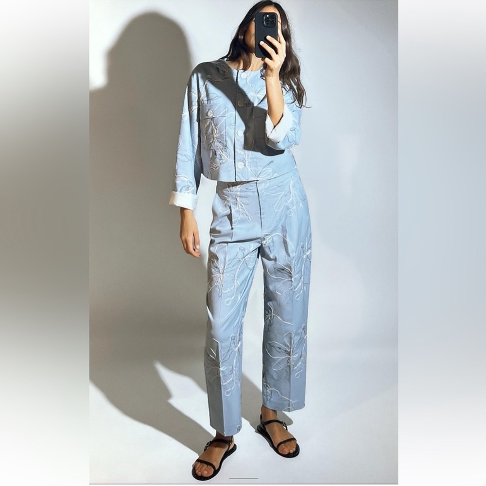 ZARA EMBROIDERED ROUND NECK JACKET - Picture 5 of 16